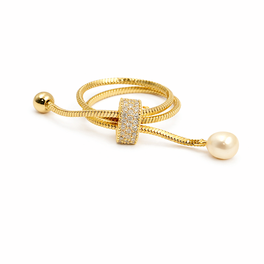 Parisian Pearl Twist Ring