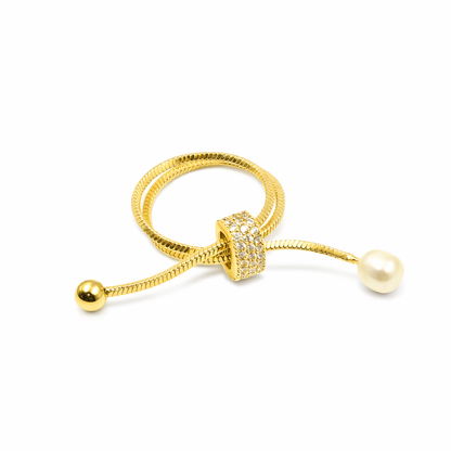 Parisian Pearl Twist Ring