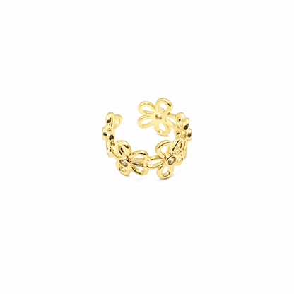 Golden Petal Bloom Ring