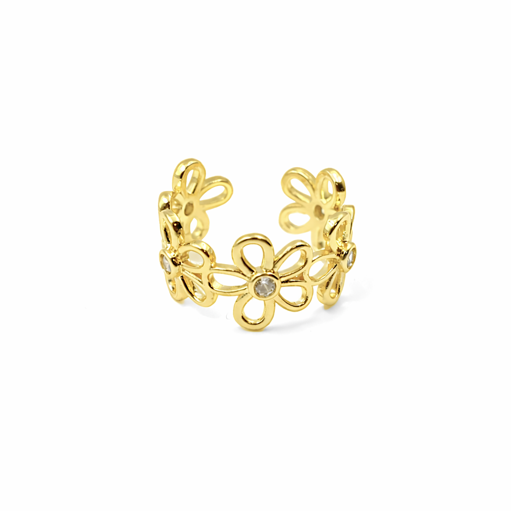 Golden Petal Bloom Ring