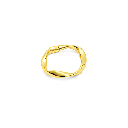 Golden Waveflow Ring