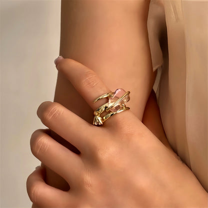 Pink Blossom Gem Ring