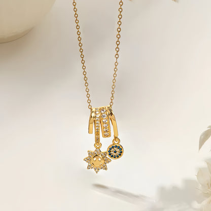 Sunny Bloom Smile Pendant Necklace