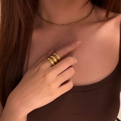 Triple Gleam Geometry Ring