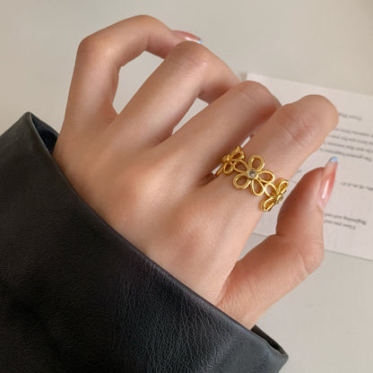 Golden Petal Bloom Ring