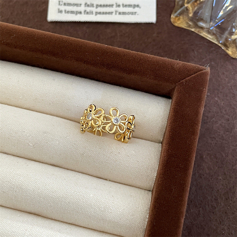 Golden Petal Bloom Ring